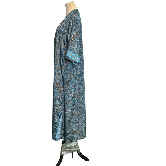 Raj Emporium blue paisley open front kimono robe size One Size - Picture 6 of 8